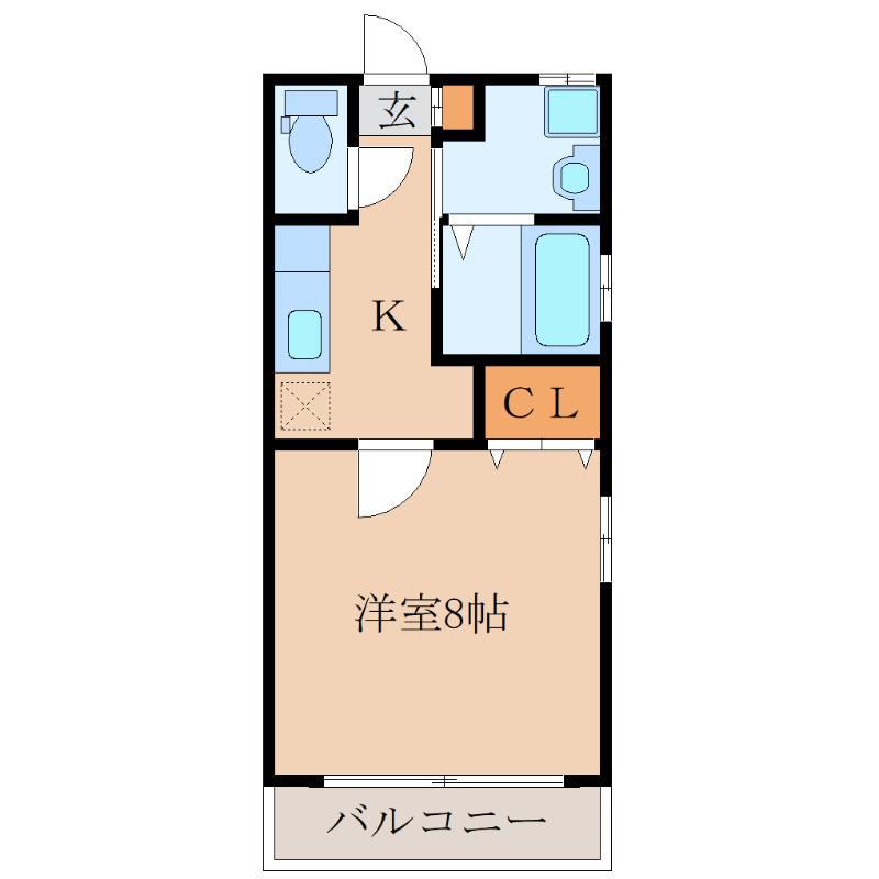 FORTUNA・RISE(1K/1階)の間取り写真