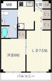 INOVE千里万博公園(1LDK/4階)の間取り写真