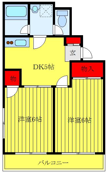 エースハイツ綾部(2DK/3階)の間取り写真
