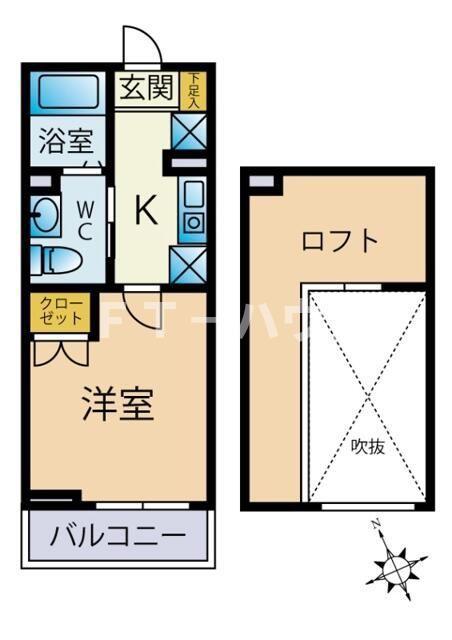 セリオ海神(1K/1階)の間取り写真