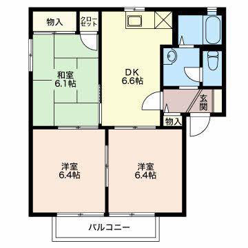 エトワール A(3DK/2階)の間取り写真