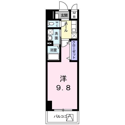 グリシーヌT(1K/5階)の間取り写真