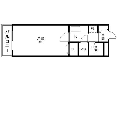 サンヒルズ平和(1K/2階)の間取り写真