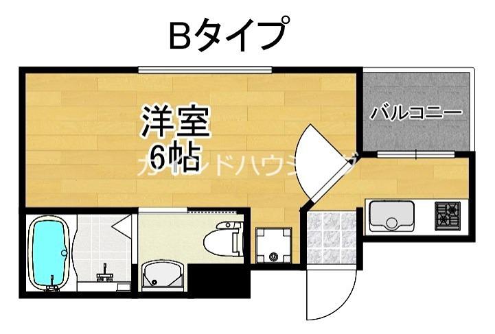 アバンサール遠里小野(ワンルーム/4階)の間取り写真
