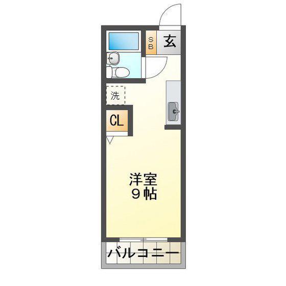 ラフィーネ南郊 F(ワンルーム/2階)の間取り写真
