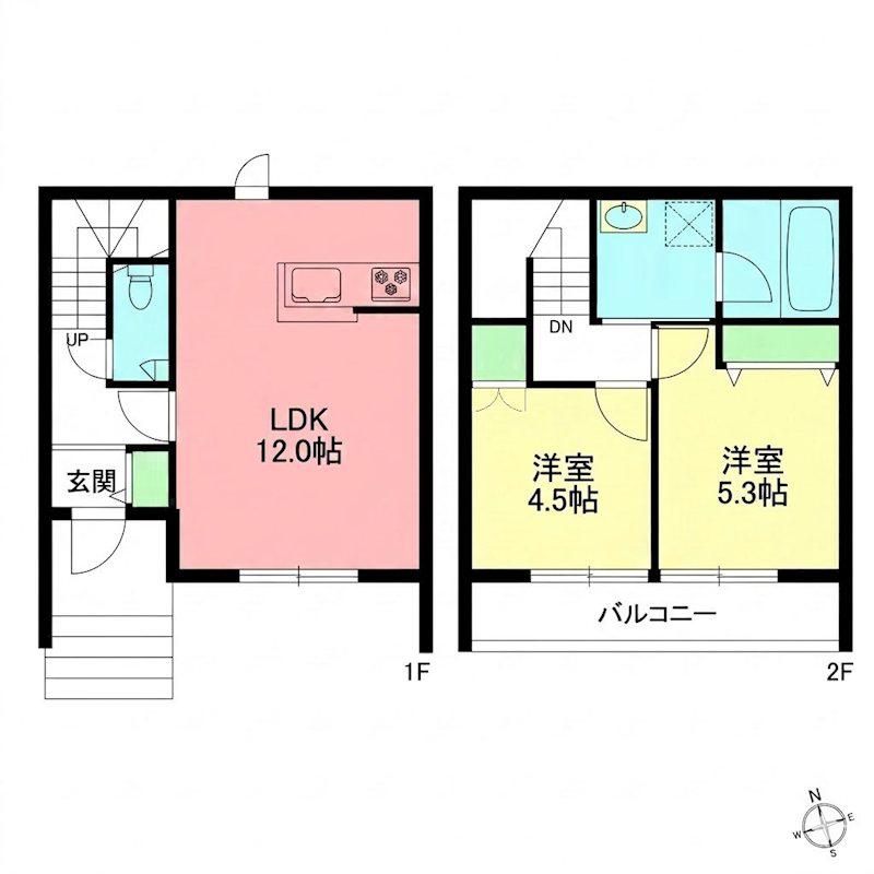 大庭メゾン(2LDK/1階)の間取り写真