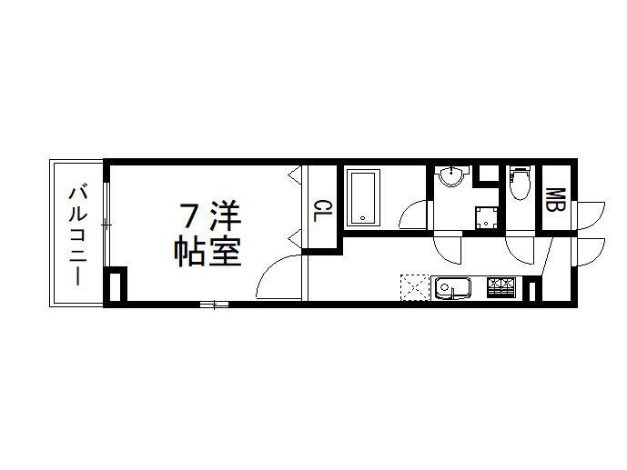 リルーム 伏見(1K/1階)の間取り写真