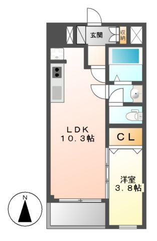 フロリアードもとやま(1LDK/1階)の間取り写真