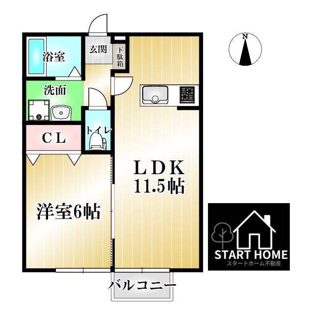 サンライズ(1LDK/2階)の間取り写真