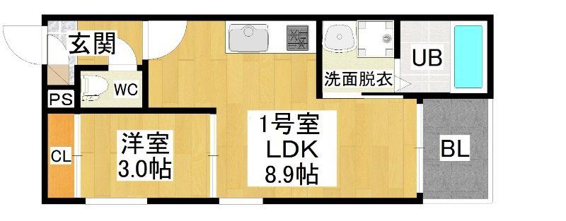 REGALEST名城公園(1LDK/2階)の間取り写真