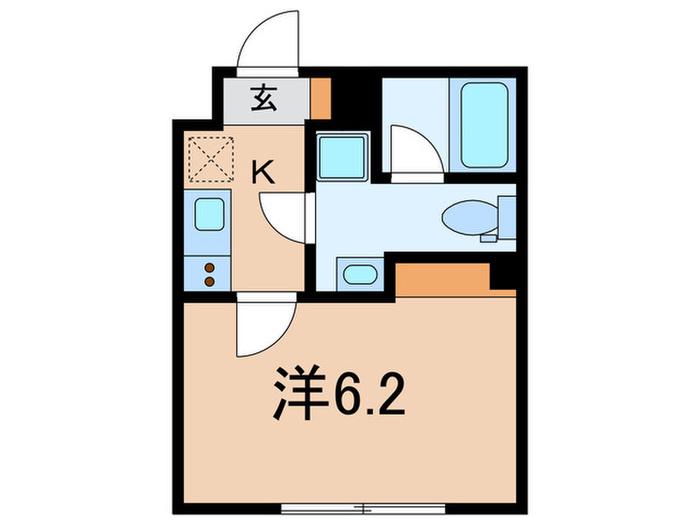 HAPPY VALLEY品川西大井(1K/2階)の間取り写真