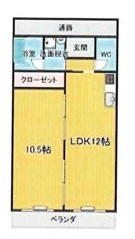 メゾン・クレール(1LDK/2階)の間取り写真