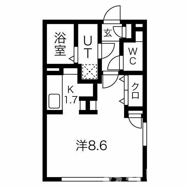 WELL COURT KANDA(ワンルーム/3階)の間取り写真