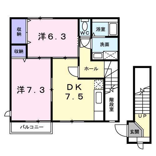 クレストールSATOU(2DK/2階)の間取り写真