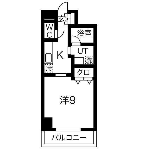 エクセラ晩翠通(1K/7階)の間取り写真