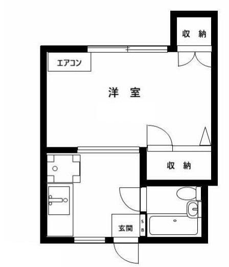アステージTO/YU(1K/1階)の間取り写真