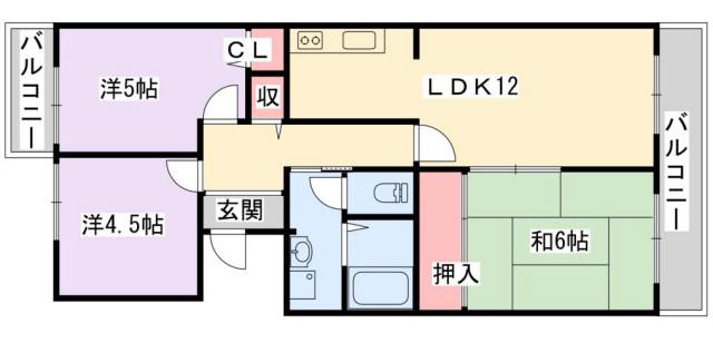 CHERRY BLOSSOM KORI(3LDK/2階)の間取り写真