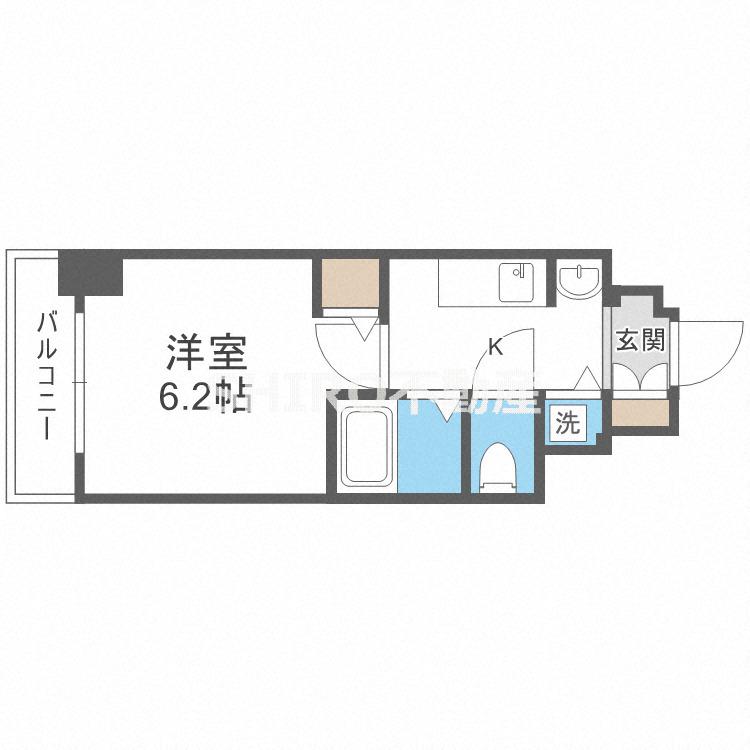 スワンズシティ南森町(1K/4階)の間取り写真
