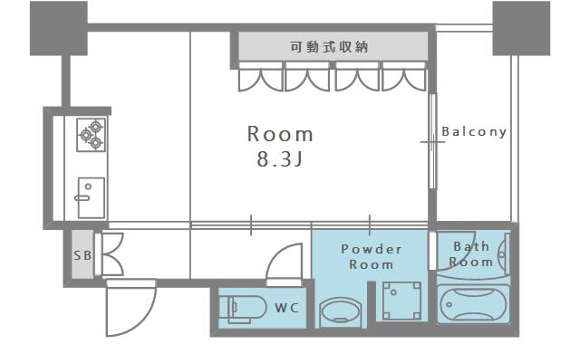 アーバネックス北堀江(1LDK/6階)の間取り写真