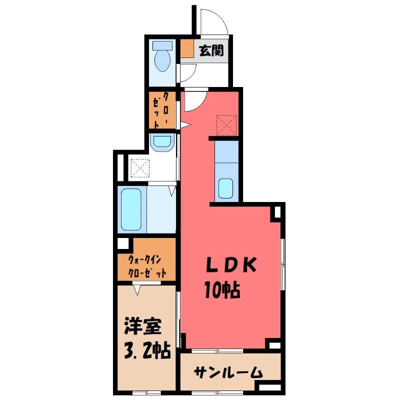 セブンI(1LDK/1階)の間取り写真