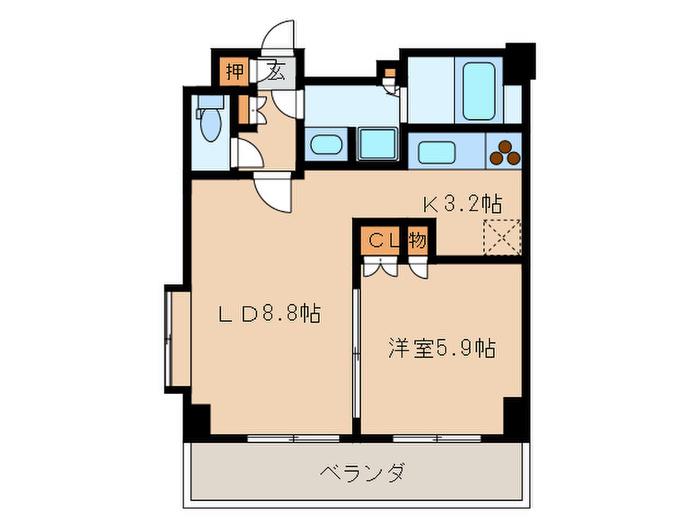 コンフォリア春日富坂(1LDK/9階)の間取り写真