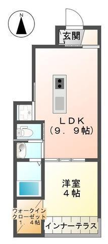 ソラーレ(1LDK/1階)の間取り写真