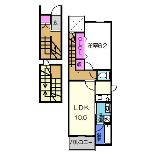 モンテローザ(1LDK/3階)の間取り写真