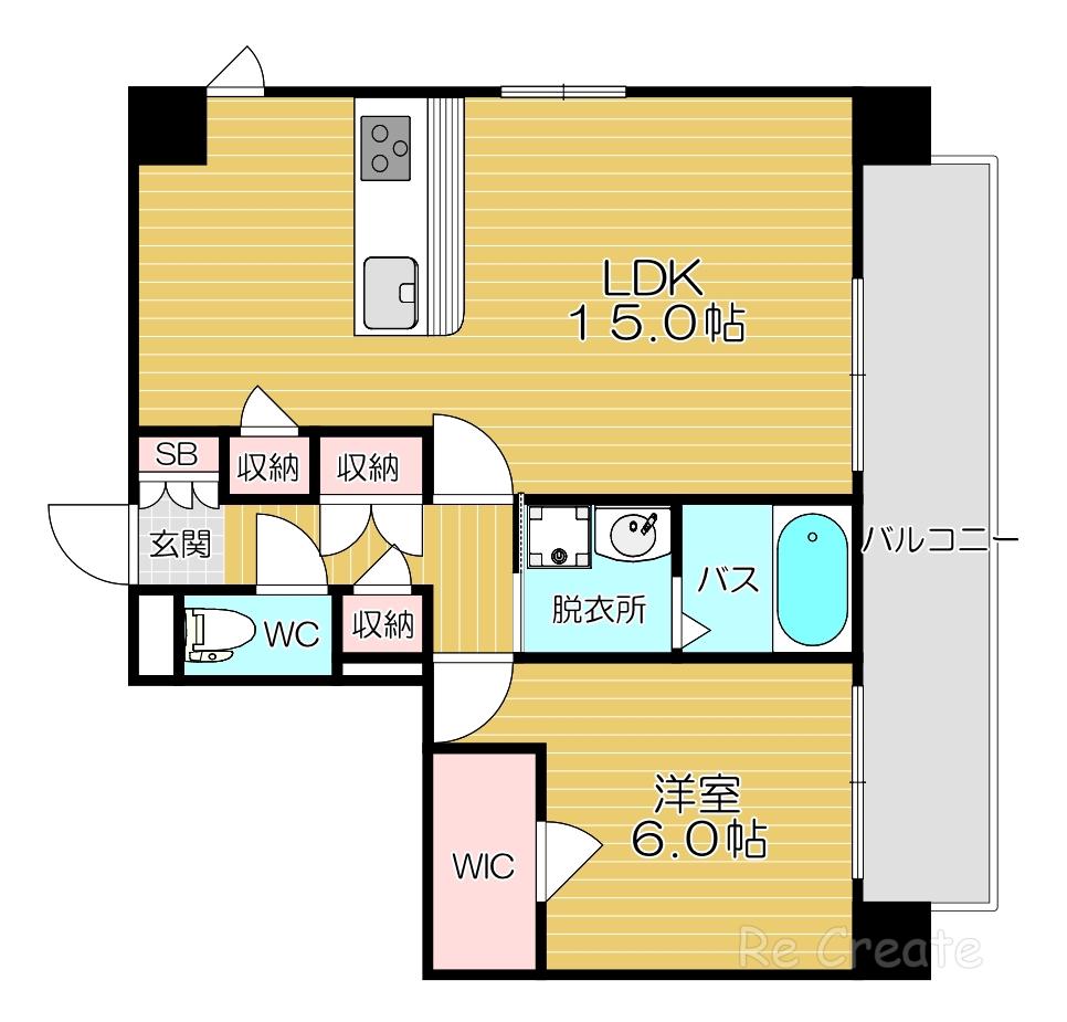 CASA FELICE(1LDK/5階)の間取り写真