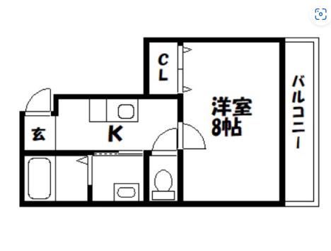 APARTMENT IN イースト(1K/1階)の間取り写真