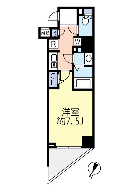 グランヴァン練馬桜台(1K/3階)の間取り写真