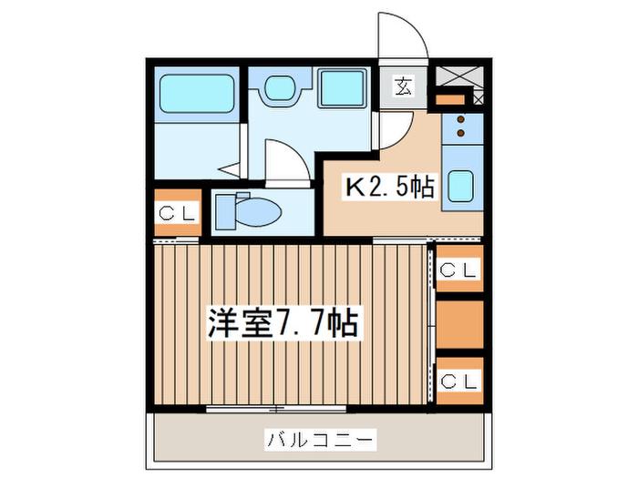 リブリ・FEEL‐M湘南V(1K/1階)の間取り写真