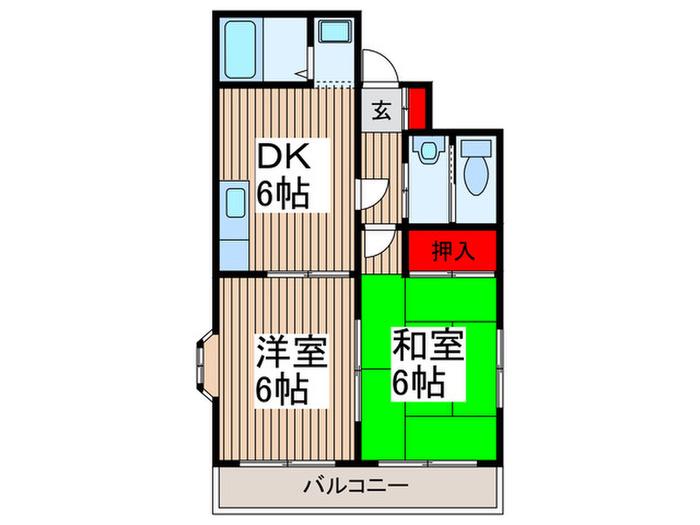 シティパル(2DK/2階)の間取り写真