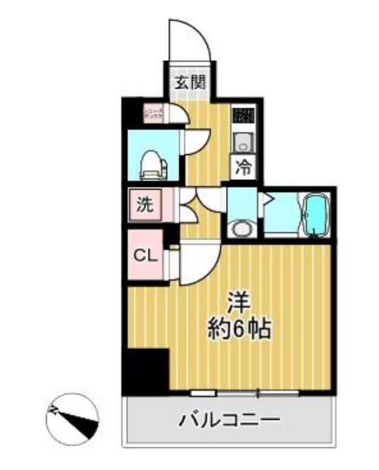 SHOKEN RESIDENCE横浜鶴見(1K/6階)の間取り写真