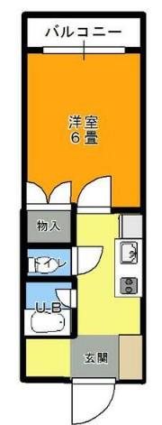 コーポKAYABA(1K/2階)の間取り写真
