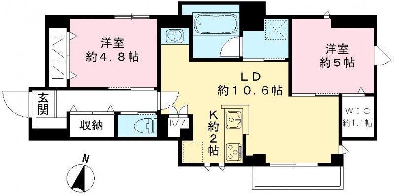 ディアマンテ(2LDK/3階)の間取り写真