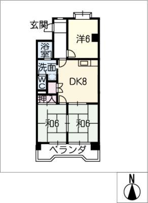 好日ハイツ(3DK/2階)の間取り写真