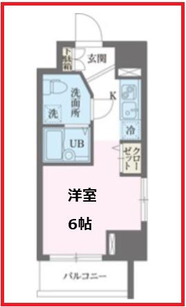 ザパームス新小岩(ワンルーム/5階)の間取り写真