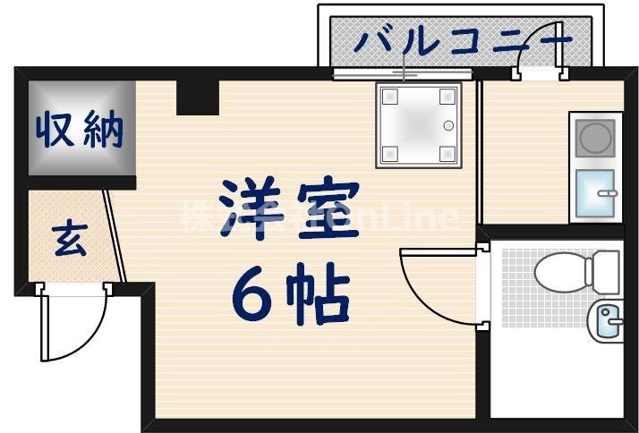 リブスペース上小阪(ワンルーム/3階)の間取り写真
