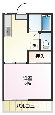 マルマツハイツ(1K/1階)の間取り写真