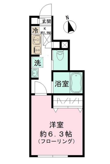 ミハス中野新井薬師(1K/1階)の間取り写真