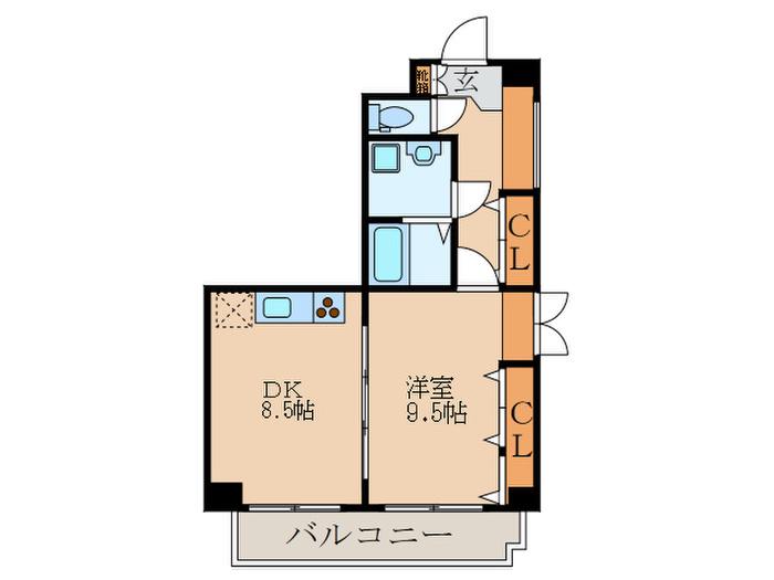 メディナ丹波口(1DK/11階)の間取り写真