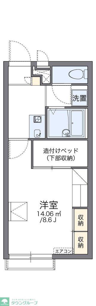 レオパレスマーブルハウス14(1K/2階)の間取り写真