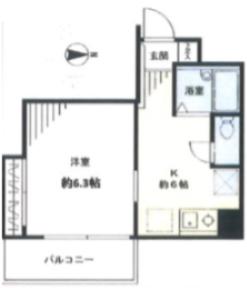アイエスエイ新検見川ビル(1K/4階)の間取り写真