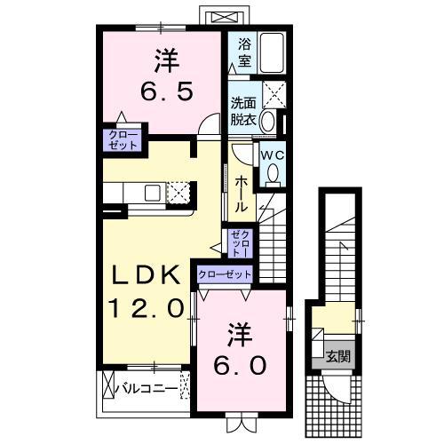 ルーチェ・II(2LDK/2階)の間取り写真