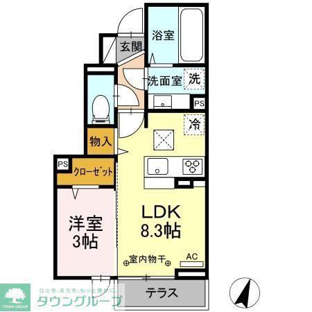 サフィール富士見台(1LDK/1階)の間取り写真