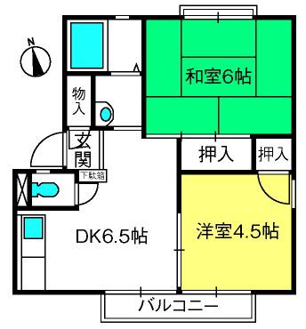 リバーシティー(2DK/2階)の間取り写真