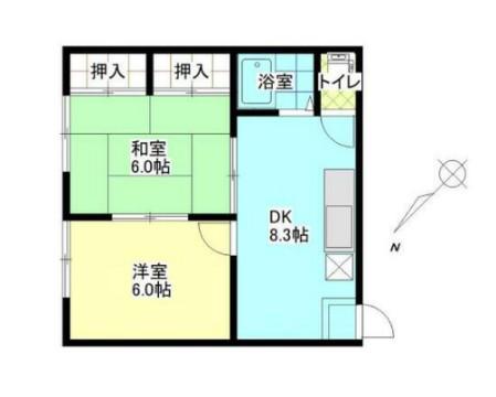 ハイツEMU(2DK/2階)の間取り写真