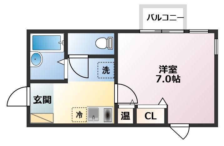 アヴェニール岡本(1K/4階)の間取り写真