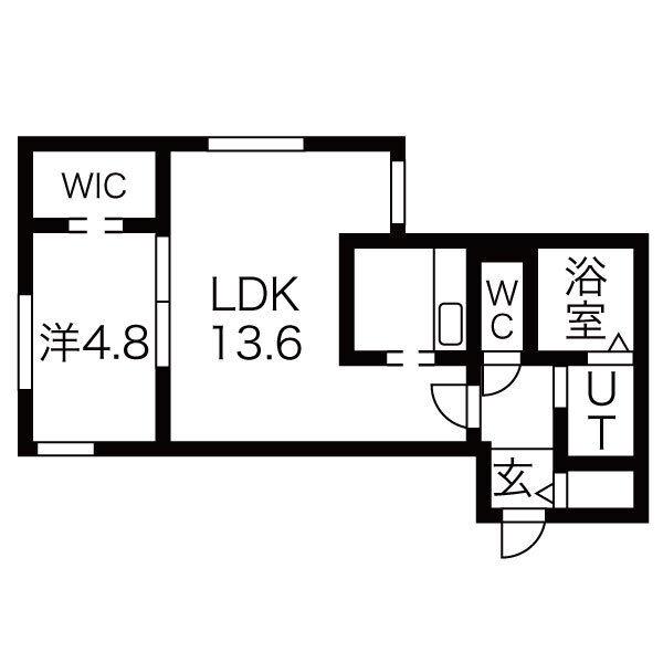 POEM南8条(1LDK/2階)の間取り写真