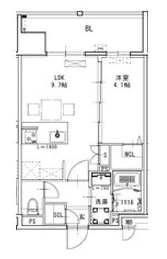 SーRESIDENCE博多駅東AWESOME(1LDK/8階)の間取り写真
